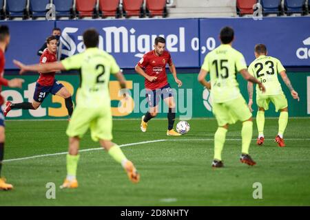 Pamplona, Spagna. 31 Ott 2020. Spagnolo la Liga calcio match Osasuna vs Atletico Madrid al El Sadar Stadium, Pamplona, 31 ottobre 2020 la Liga/Cordon Press Credit: CORDON PRESS/Alamy Live News Foto Stock