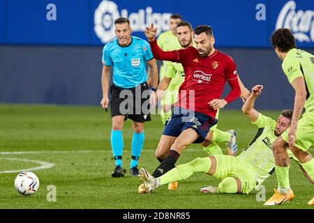 Pamplona, Spagna. 31 Ott 2020. Spagnolo la Liga calcio match Osasuna vs Atletico Madrid al El Sadar Stadium, Pamplona, 31 ottobre 2020 la Liga/Cordon Press Credit: CORDON PRESS/Alamy Live News Foto Stock