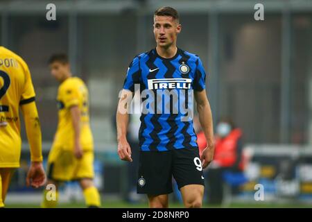 Milano, Italia. milano, Italia, Stadio Giuseppe Meazza San Siro, 31 Ott 2020, Andrea Pinamonti (FC Inter) durante FC Internazionale vs Parma Calcio 1913 - Calcio Serie a match - Credit: LM/Luca Rossini Credit: Luca Rossini/LPS/ZUMA Wire/Alamy Live News 2020 Foto Stock