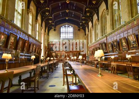 La Grande Sala della Chiesa di Cristo, un collegio costituente dell'Università di Oxford in Inghilterra, il Regno Unito Foto Stock