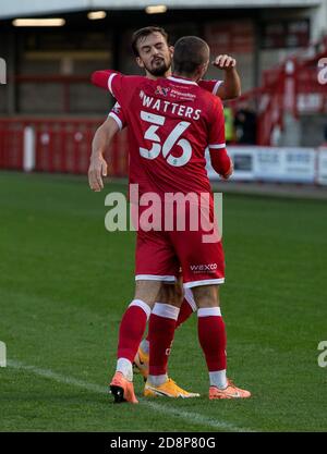 Crawley, Regno Unito. 18 agosto 2019. Durante la partita EFL Sky Bet League 2 tra Crawley Town e Cambridge United al Checkatrade.com Stadium di Crawley, Inghilterra, il 31 ottobre 2020. Foto di Steve Ball. Solo per uso editoriale, è richiesta una licenza per uso commerciale. Nessun utilizzo nelle scommesse, nei giochi o nelle pubblicazioni di un singolo club/campionato/giocatore. Credit: UK Sports Pics Ltd/Alamy Live News Foto Stock