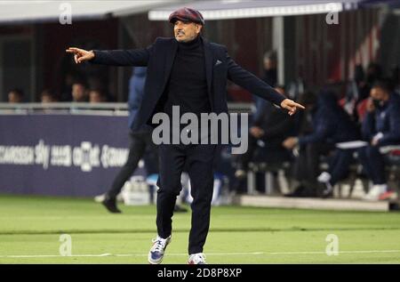 Bologna, Italia. 31 Ott 2020. La testa allenatrice di Bologna Sinisa Mihajlovic durante la Serie Italiana UNA partita di calcio Bologna FC contro Cagliari Calcio allo stadio Renato Dall'Ara di Bologna, 31 ottobre 2020. - Foto Michele Nucci/LM Credit: Michele Nucci/LPS/ZUMA Wire/Alamy Live News Foto Stock