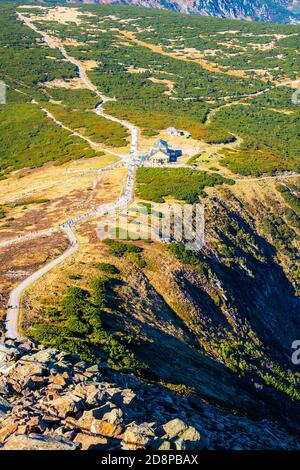 Casa Slesiana, Polacco: Dom Slaski, Ceco: Slezky dum. Rifugio in montagna Giganti, Polonia e Repubblica Ceca. Foto Stock