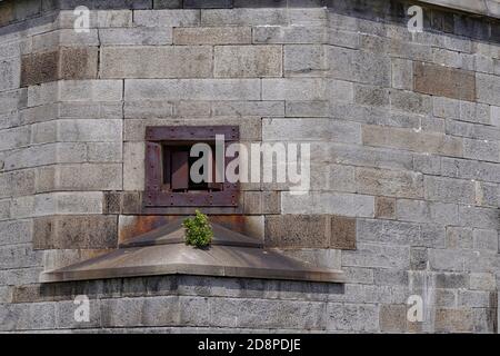 Serrande a Fort Delaware, Pea Patch Island, DE. Foto Stock