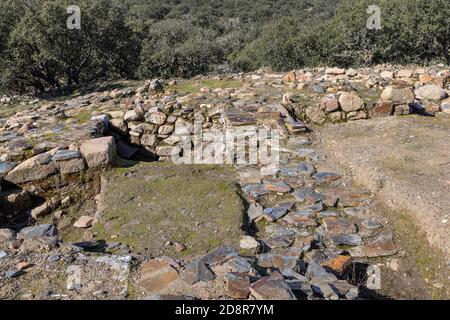 Villasviejas del Tamuja. Sito archeologico vicino a Botija in Estremadura. Spagna. Foto Stock