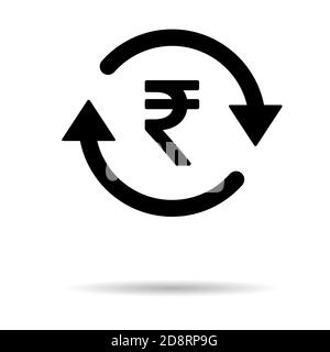 Rupee money icona, grafico indiano pay business segno, economia di mercato vettore illustrazione . Illustrazione Vettoriale