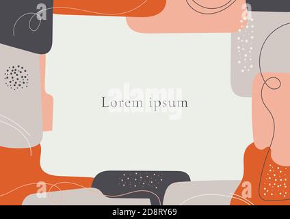 Modello astratto creativo disegnato a mano geometrico con linea e sfondo a punti in stile minimale alla moda con spazio per il tuo testo. Illustrazione vettoriale Illustrazione Vettoriale