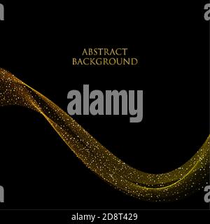 Vector gold glitter wave abstract background, oro scintille su sfondo bianco, modello di design vip. eps 10 Illustrazione Vettoriale