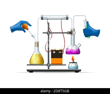 Illustrazione dell'esperimento di laboratorio scientifico Illustrazione Vettoriale