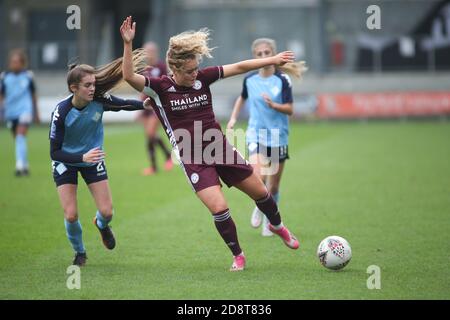 Dartford, Regno Unito. 11 Gennaio 2020. Charlie Devlin (Leicester City) gesti durante la partita fa Women's Super League 2 tra London City e Leicester City al Princes Park di Dartford. FEDERICO GUERRA MARANESI/SPP Credit: SPP Sport Press Photo. /Alamy Live News Foto Stock