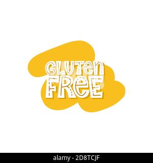 Scritta senza glutine. Scritta disegnata a mano sullo sfondo chiaro. Illustrazione Vettoriale
