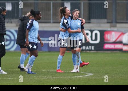 Dartford, Regno Unito. 11 Gennaio 2020. London City festeggia dopo la vittoria durante la partita fa Women's Super League 2 tra London City e Leicester City al Princes Park di Dartford. FEDERICO GUERRA MARANESI/SPP Credit: SPP Sport Press Photo. /Alamy Live News Foto Stock