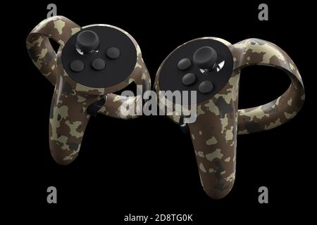 Controller di realtà virtuale per il gaming online e cloud isolati nero Foto Stock