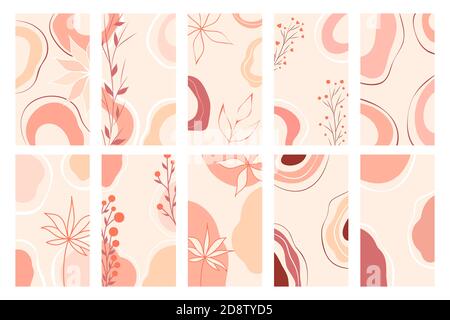 Illustrazione trendy per il disegno di fotoricettore. Set di modelli di app vettoriali. Elegante sfondo astratto. Modello banner social media. Moderno, grande design per tutti Illustrazione Vettoriale