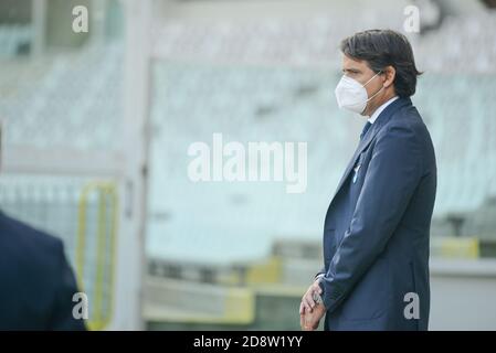 Simone Inzaghi allenatore della SS Lazio durante la serie A match tra Torino FC e SS Lazio allo Stadio Olimpico Grande Torino il 1° novembre 2020 in Foto Stock