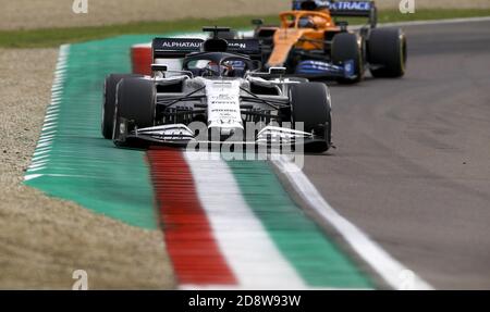 Imola, Italia. 1 novembre 2020. 26 KVYAT Daniil (rus), Scuderia AlphaTauri Honda AT01, azione durante la Formula 1 Emirati Gran Premio dell'emilia Romagna 2020, Gran Premio dell'Emilia Romagna, dal 31 ottobre al 1 novembre 2020 sull'autodromo internazionale Enzo e Dino Ferrari, a Imola, Italia - Photo DPPI Credit: LM/DPPI/DPPI/Alamy Live News Foto Stock