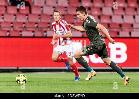 Aalborg, Danimarca. 01 Nov 2020. Mikael Uhre (11) di Broendby visto durante la partita 3F Superliga tra Aalborg Boldklub e Broendby IF all'Aalborg Portland Park ad Aalborg. (Photo Credit: Gonzales Photo/Alamy Live News Foto Stock