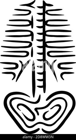 Illustrazione del simbolo dell'anatomia dello scheletro del corpo della gabbia toracica Illustrazione Vettoriale