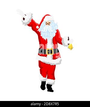 Babbo Natale gli ondeggia la mano. Illustrazione vettoriale Illustrazione Vettoriale