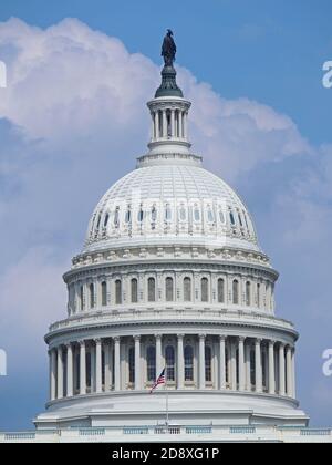 Vista ravvicinata della cupola del Capitol Building, Washington, DC Foto Stock