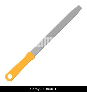 Icona raspatrice in legno metallico isolata su sfondo bianco. Illustrazione vettoriale in stile cartoon per il tuo progetto. Illustrazione Vettoriale