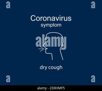 Sintomo di coronavirus, tosse secca, covid-19. Illustrazione vettoriale. Illustrazione Vettoriale