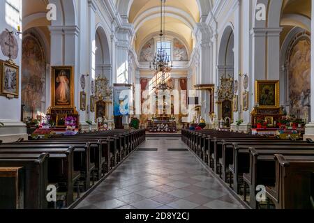 WGrow, chiesa barocca di 1693 st. Antonio di Padova e San Pietro d'Alcantara, Voivodato Masoviano, Polonia Foto Stock