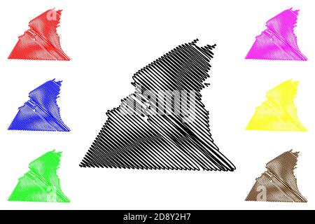 McCreary County, Kentucky (Stati Uniti, Stati Uniti d'America, Stati Uniti, Stati Uniti, Stati Uniti) mappa vettoriale, schizzo scrimolo McCreary mappa Illustrazione Vettoriale