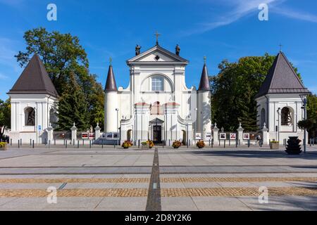 WGrow, chiesa barocca di 1693 st. Antonio di Padova e San Pietro d'Alcantara, Voivodato Masoviano, Polonia Foto Stock