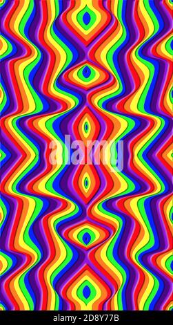 Colori 3D arcobaleno con linee ondulate Foto Stock