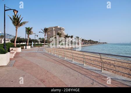 La passeggiata sul Mar Rosso, Jeddah, Arabia Saudita Foto Stock
