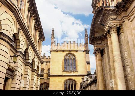 Esterno dell'edificio della Biblioteca Bodleian di Oxford Foto Stock