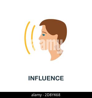 Icona influenza. Elemento semplice della collezione di creatività. Icona di influenza creativa per il web design, modelli, infografiche e altro ancora Illustrazione Vettoriale