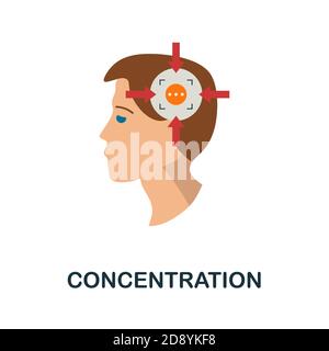 Icona concentrazione. Elemento semplice della collezione di creatività. Icona di concentrazione creativa per il web design, modelli, infografiche e altro ancora Illustrazione Vettoriale