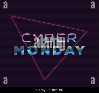 Testo glitch del Cyber monday Illustrazione Vettoriale