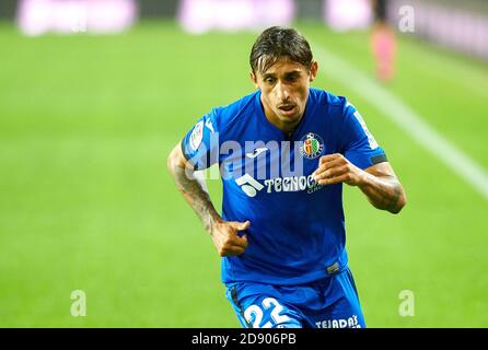 Damian Suarez di Getafe durante il campionato spagnolo la Liga calcio mach tra Valencia e Getafe il 1 novembre 2020 a Estadio de Mestalla C. Foto Stock