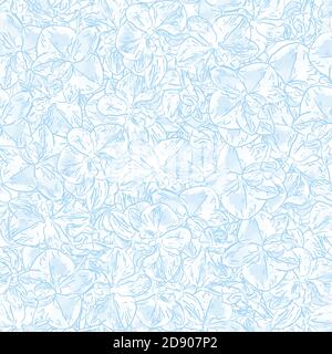 Orchidea astratta fiore. Motivo di fondo senza cuciture di orchidea fiore in tonalità blu chiaro. Foto Stock