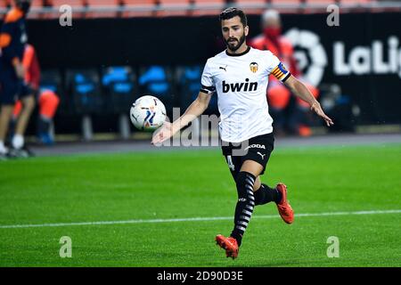 VALENCIA, SPAGNA - 01 NOVEMBRE: Jose Gaya di Valencia CF durante la Liga Santander match tra Valencia CF e Getafe allo stadio Mestalla il 01 novembre 2020 a Valencia, Spagna. (Foto di Pablo MoranoOrange Pictures) Foto Stock