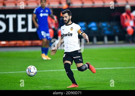 VALENCIA, SPAGNA - 01 NOVEMBRE: Jose Gaya di Valencia CF durante la Liga Santander match tra Valencia CF e Getafe allo stadio Mestalla il 01 novembre 2020 a Valencia, Spagna. (Foto di Pablo MoranoOrange Pictures) Foto Stock