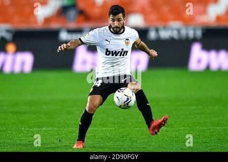 VALENCIA, SPAGNA - 01 NOVEMBRE: Jose Gaya di Valencia CF durante la Liga Santander match tra Valencia CF e Getafe allo stadio Mestalla il 01 novembre 2020 a Valencia, Spagna. (Foto di Pablo MoranoOrange Pictures) Foto Stock