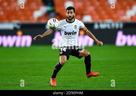 VALENCIA, SPAGNA - 01 NOVEMBRE: Jose Gaya di Valencia CF durante la Liga Santander match tra Valencia CF e Getafe allo stadio Mestalla il 01 novembre 2020 a Valencia, Spagna. (Foto di Pablo MoranoOrange Pictures) Foto Stock