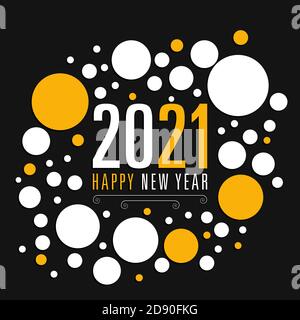 Felice anno nuovo 2021 Text Design vettoriale. Illustrazione Vettoriale