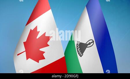 Canada e Lesotho due bandiere Foto Stock