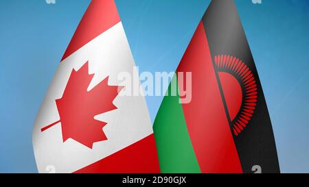 Canada e Malawi due bandiere Foto Stock