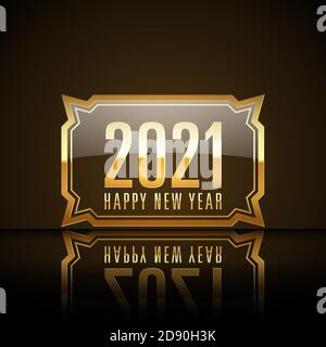 Felice anno nuovo 2021 Text Design vettoriale. Illustrazione Vettoriale