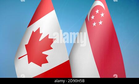 Canada e Singapore due bandiere Foto Stock
