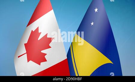 Canada e Tokelau due bandiere Foto Stock