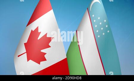 Canada e Uzbekistan due bandiere Foto Stock