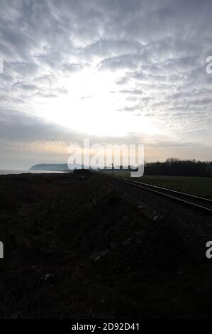 Guardando verso est verso la stazione di Blue Anchor. Foto Stock