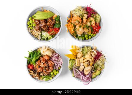 Poke Bowls - piatto tradizionale Hawaiiano Foto Stock